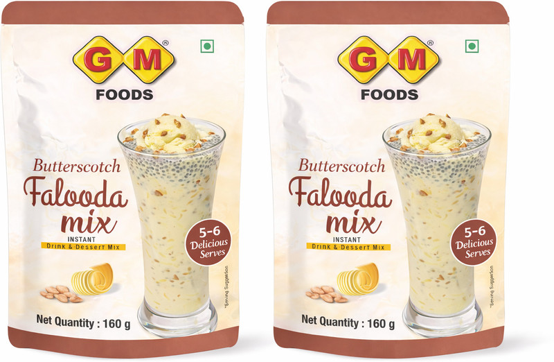 GM FOODS Butterscotch Falooda Mix- 160g_2 |Instant Drink & Dessert Mix(2 x 160 g)