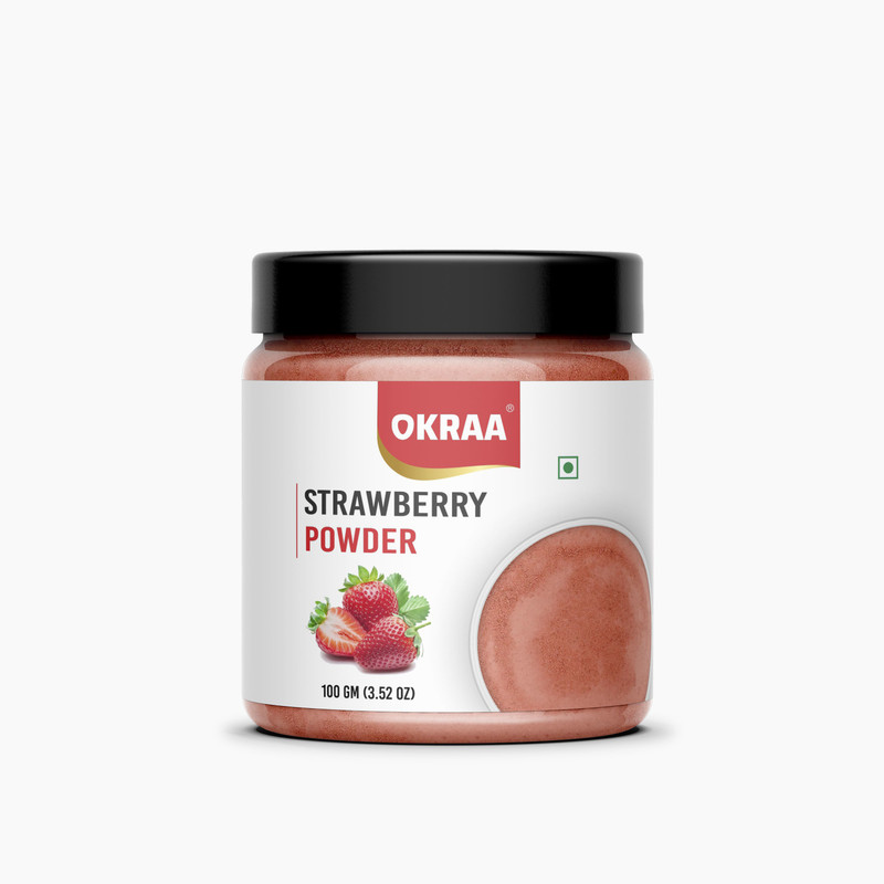 OKRAA Strawberry Powder / Strawberry Fruit Powder (Spry Dried) - 100 GM(100 g)