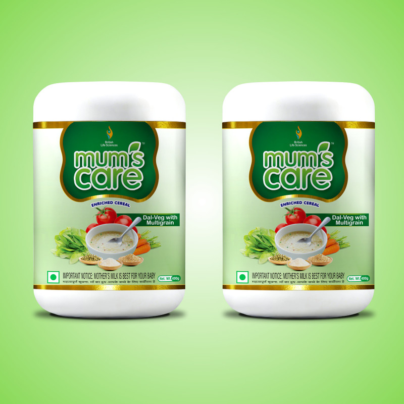 BRITISH LIFE SCIENCES PVT LTD Mums Care Dal Veg Multigrain Baby Cereal for Growing Babies 6 month Onwards(2 x 300 g)