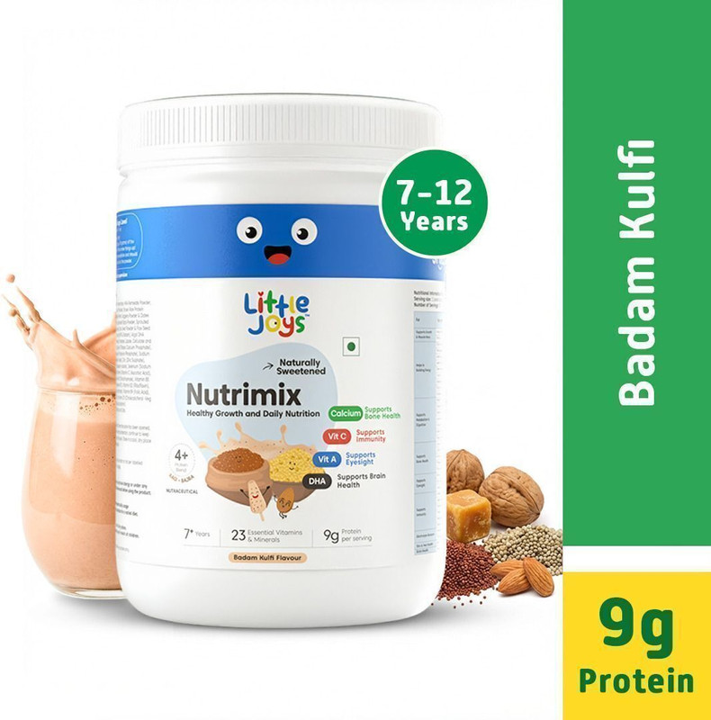 Little Joys Nutrimix for Kids 7-12 years | Badam Kulfi | Overall Development & Immunity(350 g)