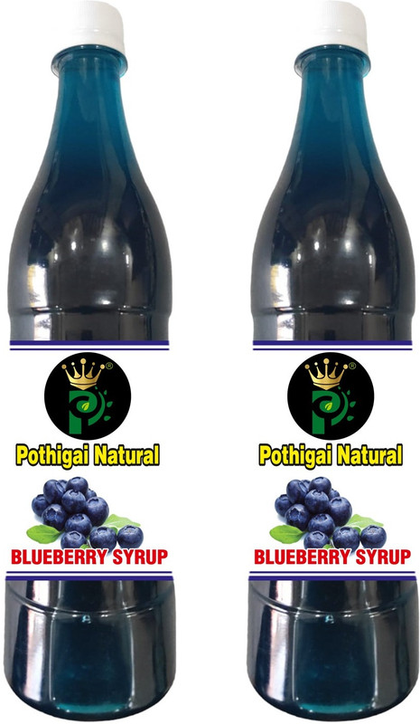 POTHIGAI NATURAL Blueberry Syrup 1500 ml /Energy Booster/Sweet and Healthy Drink/Summer Drink(2 x 750 g)