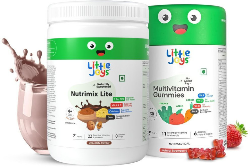 Little Joys Immunity Booster Kit Lite (2-6 yr) Nutrimix Lite 350g & Multivitamin Gummies 30N(2 x 175 g)