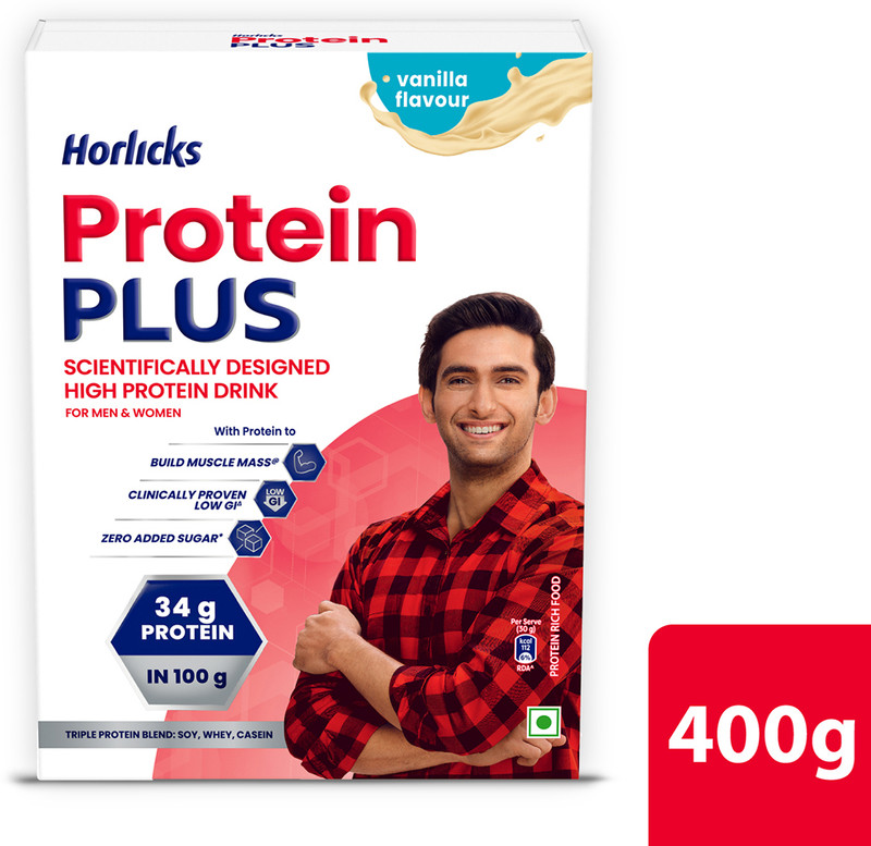 HORLICKS Adult Protein Drink Vanilla Flavour(2 x 400 g)