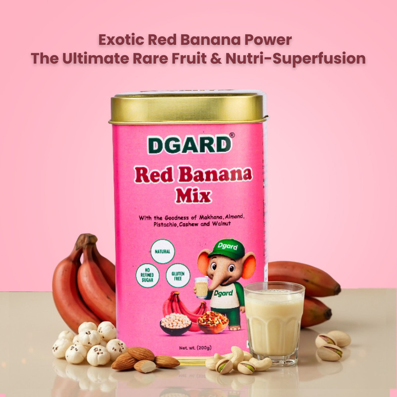 DGARD Red Banana Milk Mix | Pack of 2 | 200g x 2(2 x 200 g)