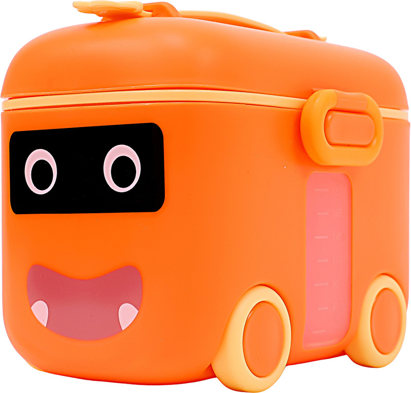 THE LITTLE BUNNY HOP IN STYLE Kids Snack Storage Box with Spoon | Milk Powder Dispenser Boxs(Pack of 1, Orange)