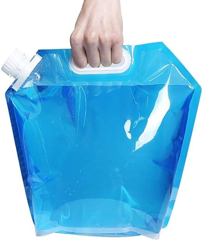 Suptikes Collapsible Drinking Container, Folding Water Bag(Pack of 1, Blue Transparent)