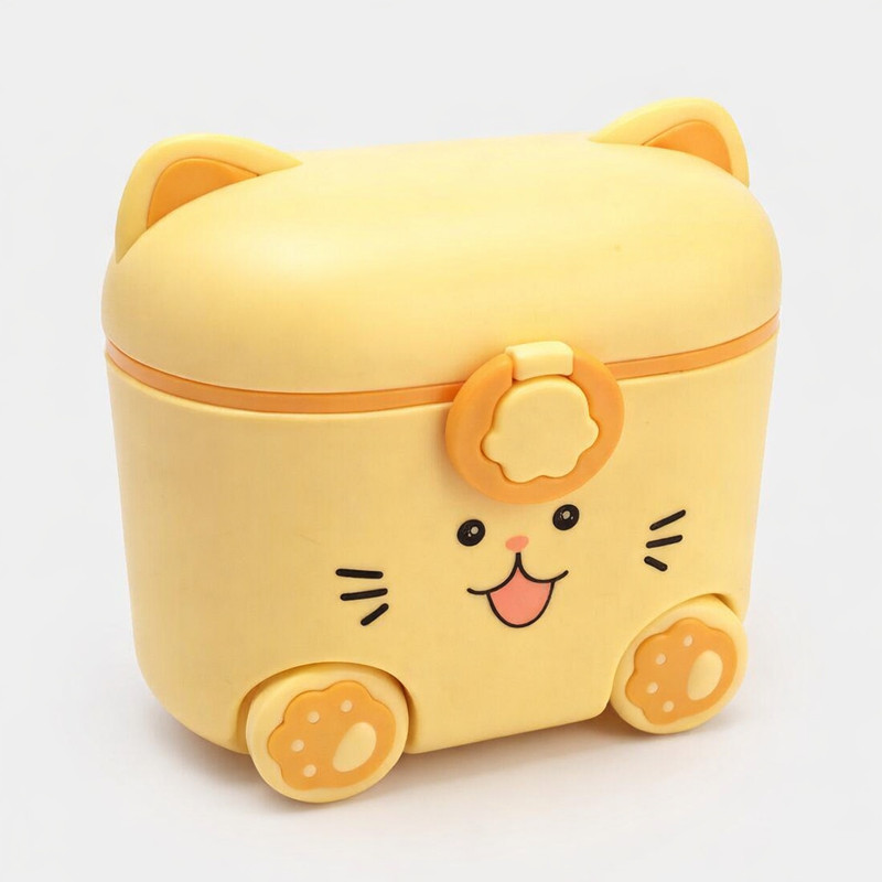 nesora Cute Cat Storage Box with Scoop – Yellow(Pack of 1, Yellow)