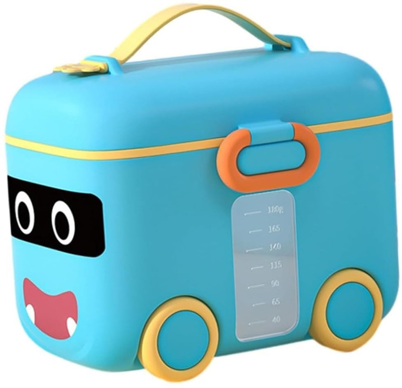KidsZeeNie by NA Vehicle Style Portable Milk Powder Dabba With Handle For Toddler(Pack of 1, Multicolor)
