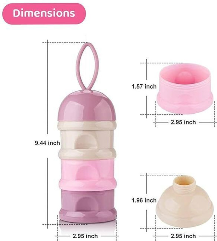 Lixora Portable Baby Milk Powder Container | Multi-Layer Formula Storage Box(Pack of 1, Purple)