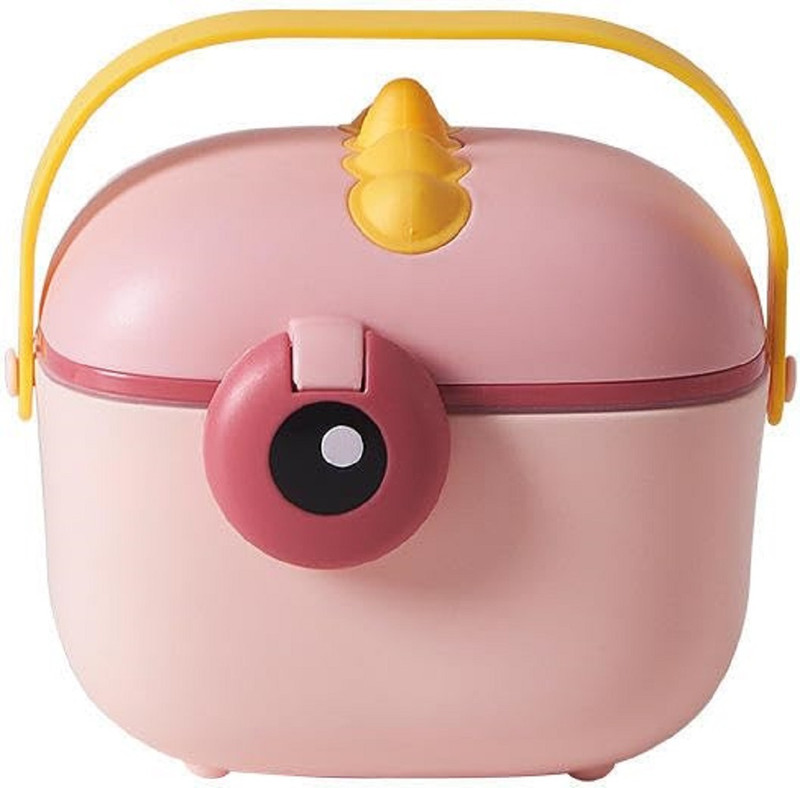 closecret Cute Cartoon Baby Lunch Box with Spoon & Strap Handle(Pack of 1, Pink)