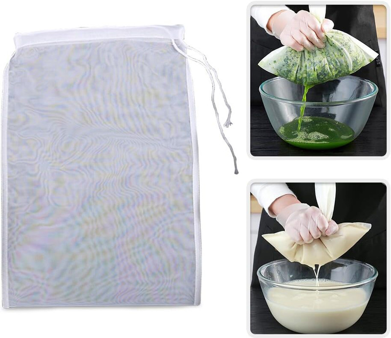FreshDcart by NA Food Grade Soy Milk Filter Bags | Cheese Cloth Bag(Pack of 3, White)