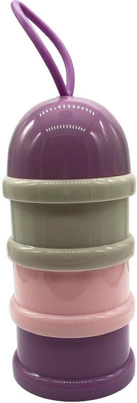 SYGA 3 Layer Cute Bear Portable Baby Food Milk Powder Storage Box Bottle Container_Purple(Pack of 1, Purple)