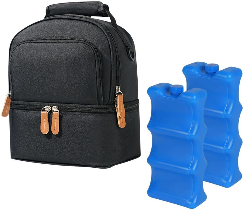 ARUUVIA by ARUUVIA Travel Breastmilk Cooler Bag with Strap and Reusable Ice Packs(Pack of 1, Black)