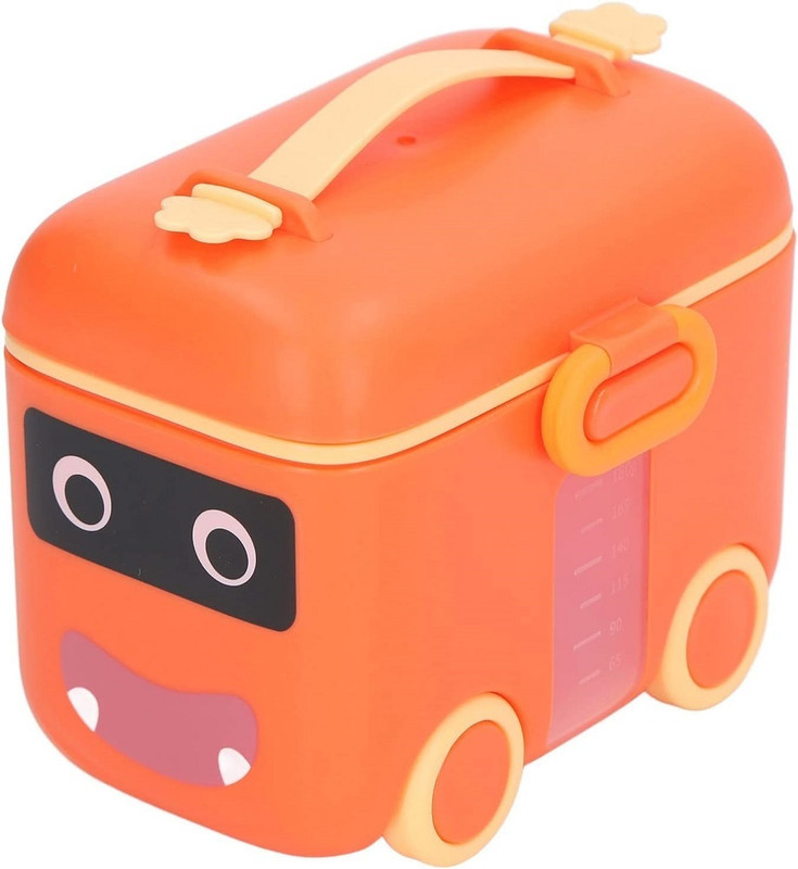 closecret Cute Cartoon Bus Shape Kids Lunch Box with Handle –(Pack of 1, Orange)