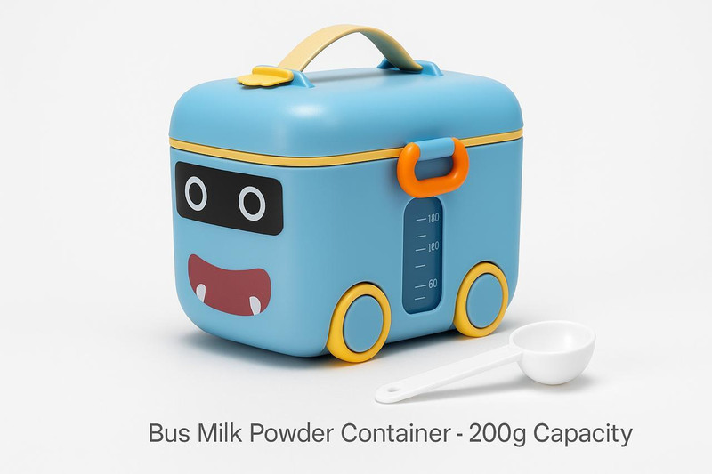 Sprout Kidz by Sprout Kidz Bus Milk Container – Baby Milk Powder Storage Box, Cute & Travel Friendly(Pack of 1, Blue)