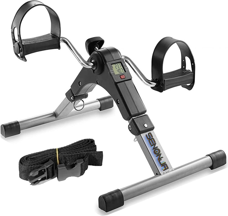 RADHE ALLIANCE Mini Cycle Pedal Exerciser-Fixing Strap, Adjustable Resistance, Digital Display Mini Pedal Exerciser Cycle