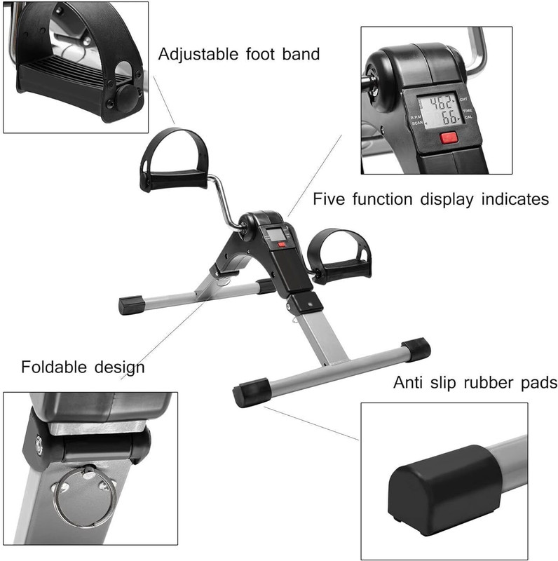 ZAIZ Mini Floor Foot Pedal Exerciser CycleExercise Bike Mini Pedal Exerciser Cycle Mini Pedal Exerciser Cycle