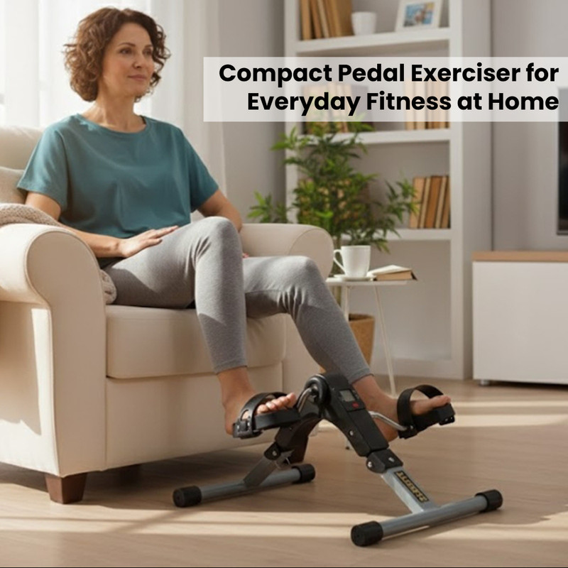 BLESSFIT Compact Mini Exercise Bike for Home & Office Workout – Portable Pedal Trainer Mini Pedal Exerciser Cycle