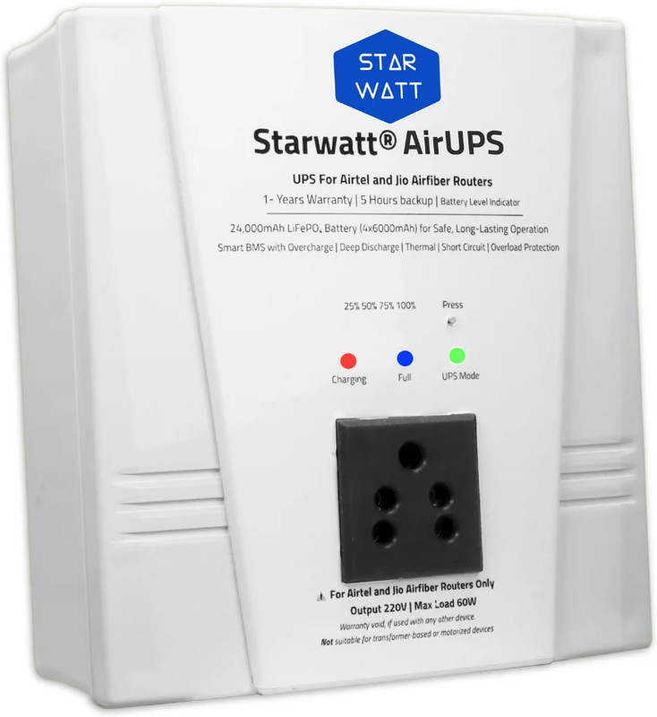 STARWATT Reliable 5-7 Hours Backup UPS for all Airfiber Routers Power Backup for Router