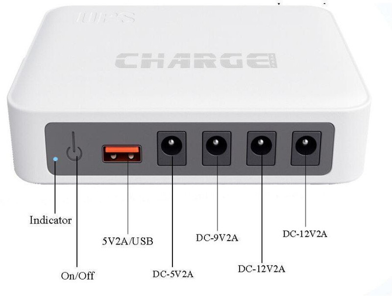 ChargeXcel Mini UPS 12V/9V/5V with USB & Type-C for CCTV, Modem & Biometric Devices Power Backup for Router