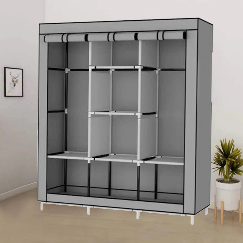 Attache Carbon Steel Collapsible Wardrobe(Finish Color - GREY, DIY(Do-It-Yourself)) - 81% off at DetectaDeal