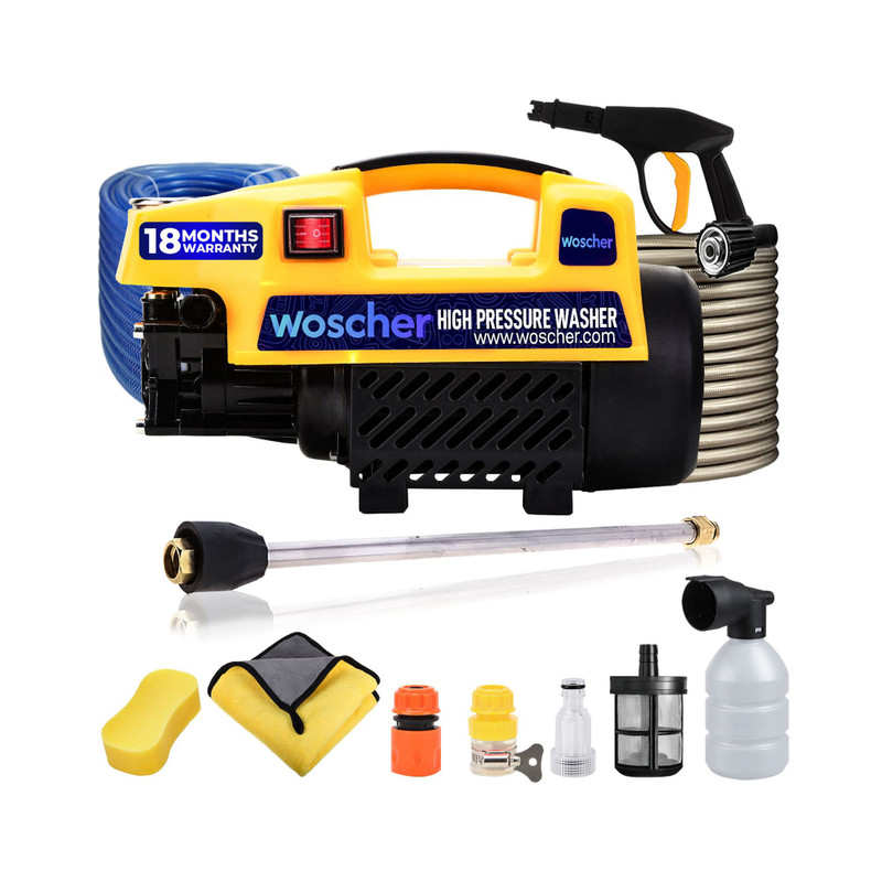 Woscher 878Y Waterpro Washer High Pressure Pump Machine, 1800 Watts, 150 Bars, 8L/Min Pressure Washer
