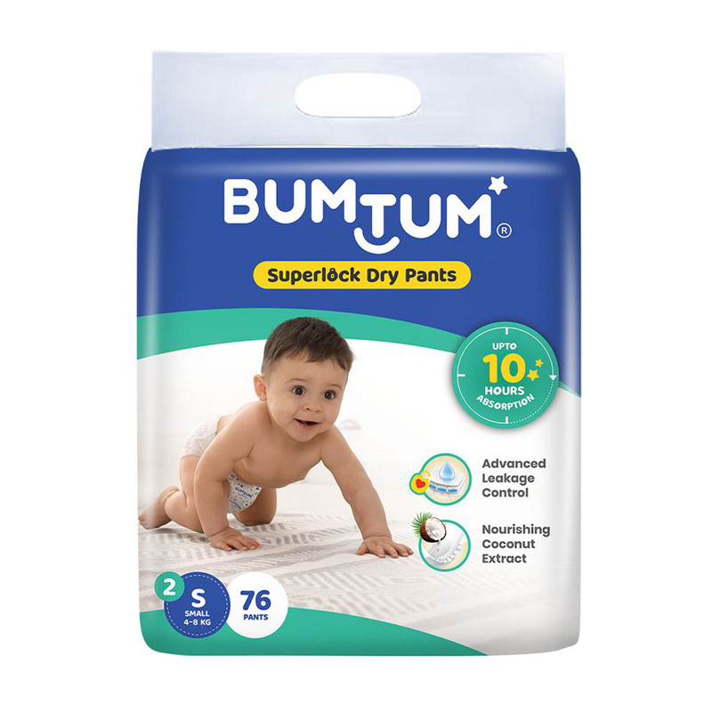 BUMTUM Superlock Dry Pant Diapers - S(76 Pieces)