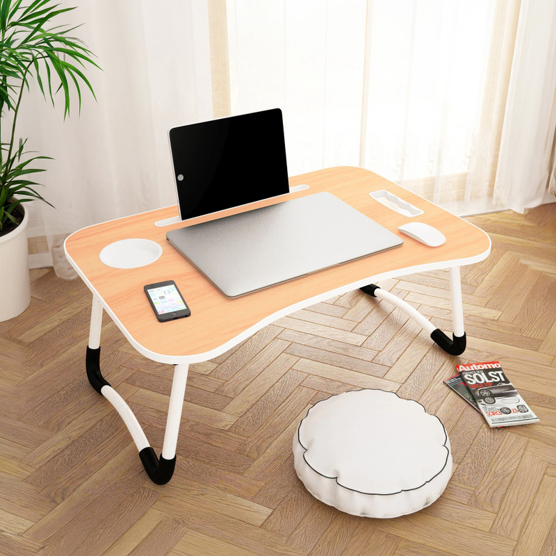 Story@home LT4001 Wood Portable Laptop Table(Finish Color - Walnut, Pre Assembled)