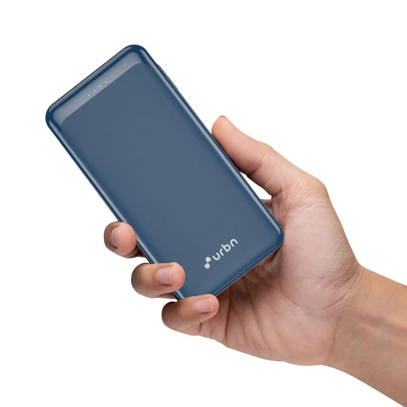 URBN 10000 mAh 22.5 W Compact Pocket Size Power Bank(Blue, Lithium Polymer, Power Delivery 3.0, Quick Charge 3.0, Fast Charging for Mobile, Tablet, Earbuds, Smartwatch, Speaker)
