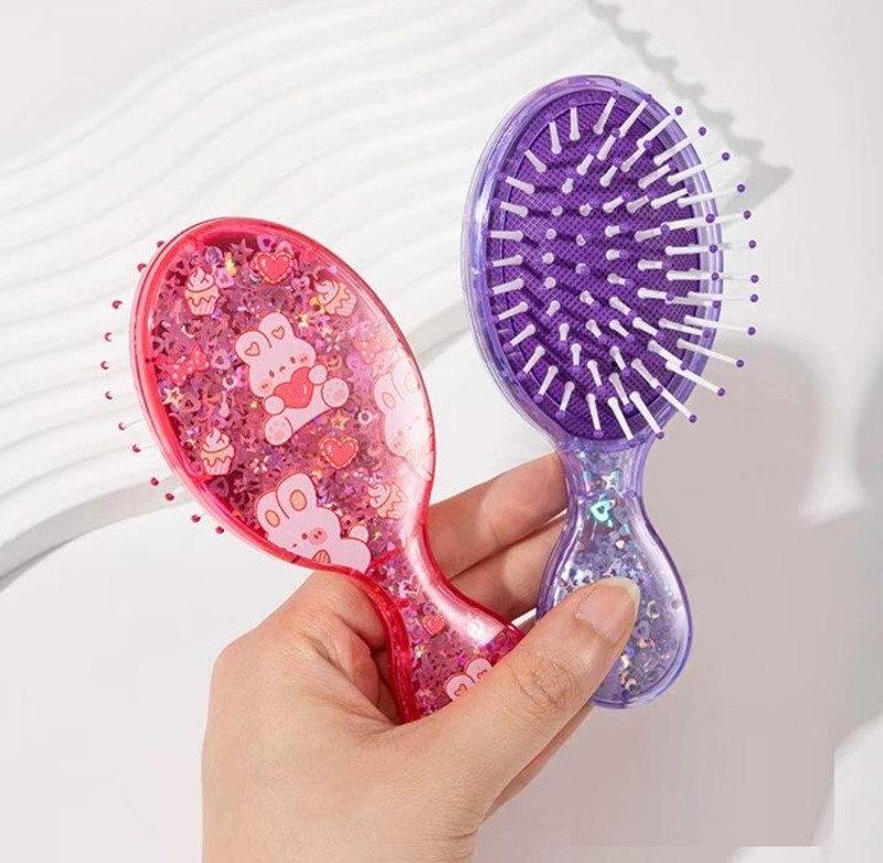 VINAYOM Cute Mini Hair Brush for Girls Portable Soft Bristle Detangling Comb Tool