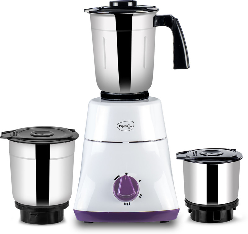 Pigeon Favourite 3 Jar 500 Watts Mixer 500 W Juicer Mixer Grinder(16086 | 3 Jars | White, Purple)