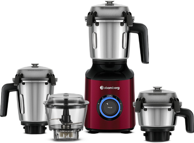 Atomberg Zenova MG With Unique Coarse Mode | Intelligent Powerful BLDC Motor | 550 W Mixer Grinder(Zenova | 4 Jars | Red Wine)