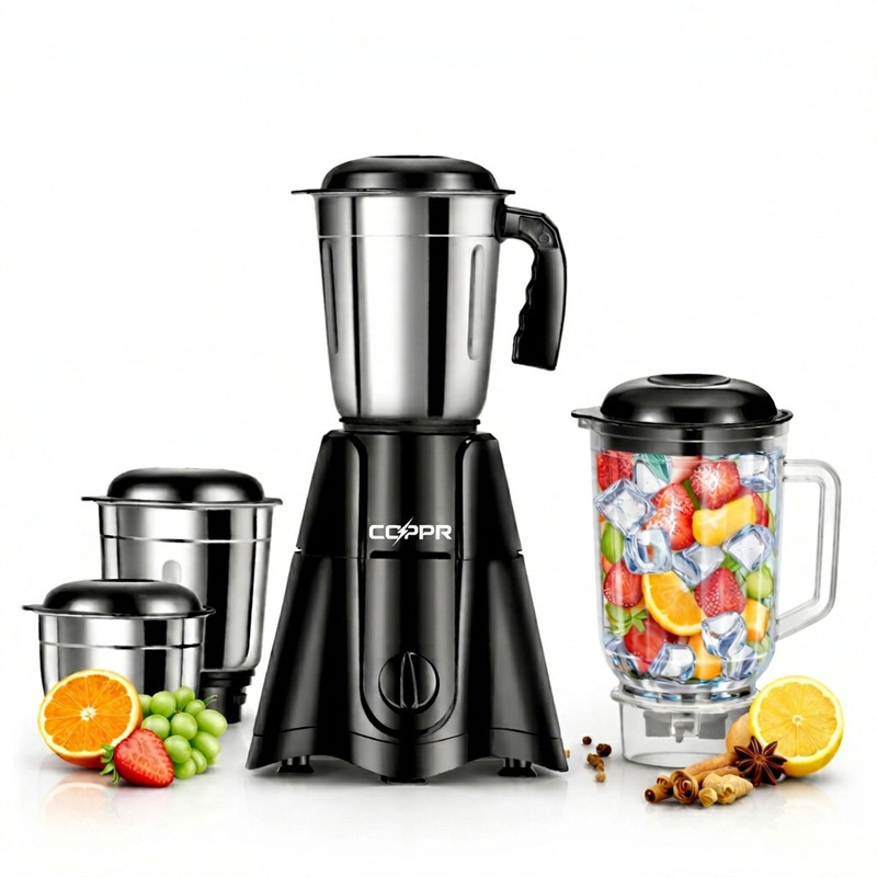 coppr Z Black Edition 2 year unconditonal warranty heavy duty copper motor 750 W Juicer Mixer Grinder(2 Year unconditional warranty Heavy D | 4 Jars | Black)