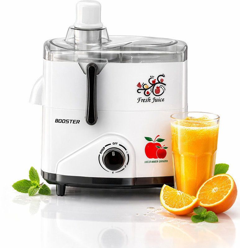 BOOSTER Powerful Juicer 550 W Juicer Mixer Grinder(Real_Wonder_Juicer | White)