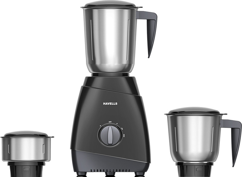 HAVELLS GHFMGDEK050 500 W Mixer Grinder(Capture Black 500W | 3 Jars | Black)