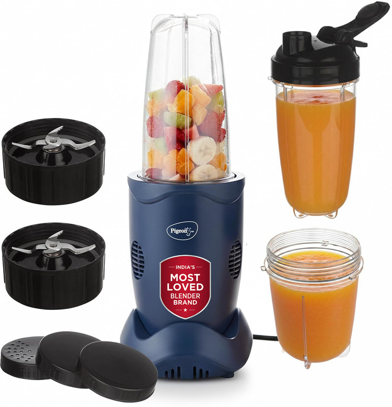 Pigeon Quick Blend 400 W Mixer Blender(19004614 | 3 Jars | Blue)