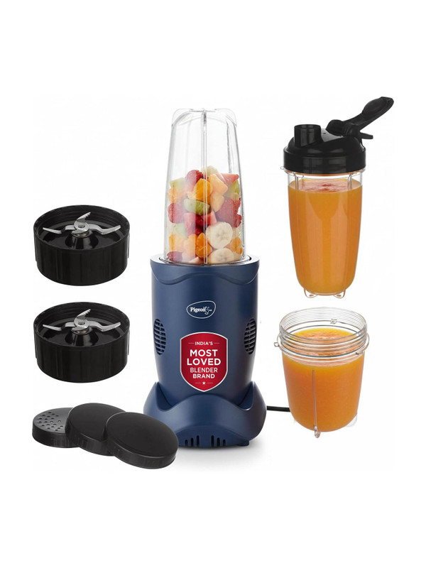 Pigeon Quick Blend 400 W Mixer Blender(19004614 | 3 Jars | Blue)