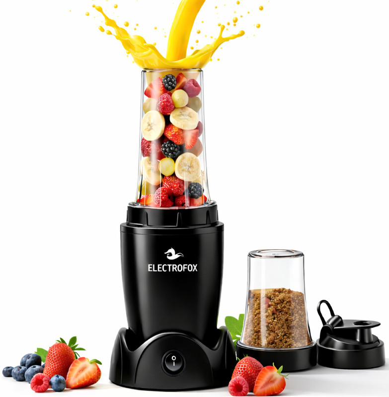 Electrofox Nutri Blender Blendo+ 750 W Juicer Mixer Grinder(Black Blendo | 2 Jars | Black)