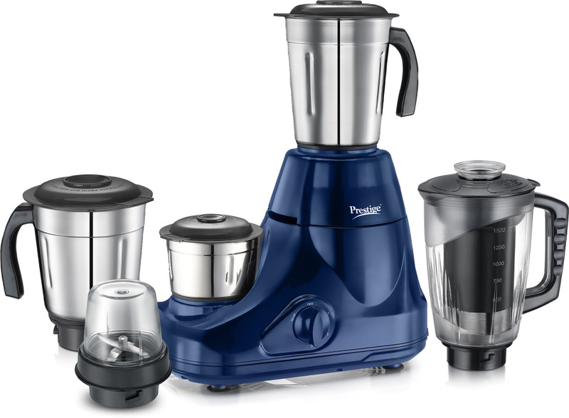 Prestige 43172 750 W Juicer Mixer Grinder(Astra Stainless Steel Jars - 3U, Juicer Jar-1U & Mix-O-Keep Jar - 1U | 5 Jars | Blue, Black)