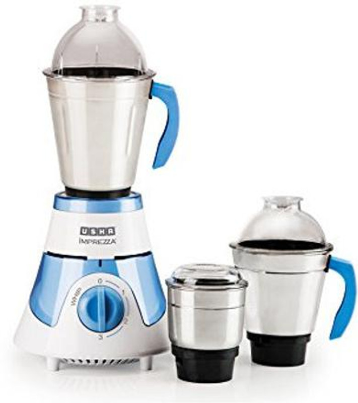 USHA imprezza 3563 600 Mixer Grinder (3 Jars, White, Blue)