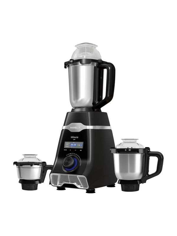 HAVELLS Black 500 W Mixer Grinder(Silencio | 3 Jars | Black, Silver)