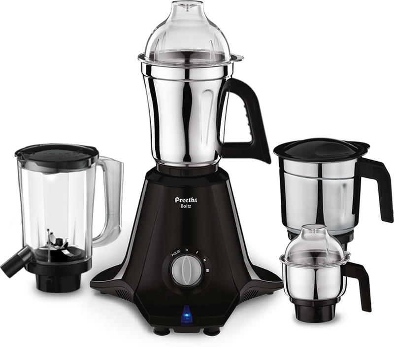 Preethi Boltz 1000 W Mixer Grinder(MG288 | 4 Jars | Powerful Grinding for Chutney, Masala & Batter | Black)