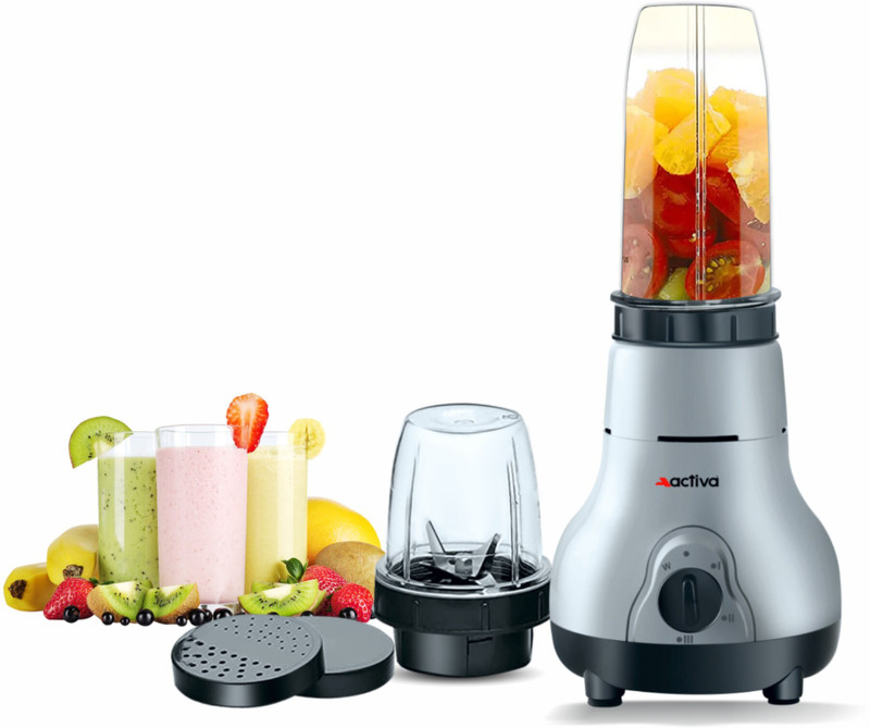 ACTIVA 2 JAR 500 W Juicer Mixer Grinder(NUTRI 500 Watt | 2 Jars | BLACK & GRAY)