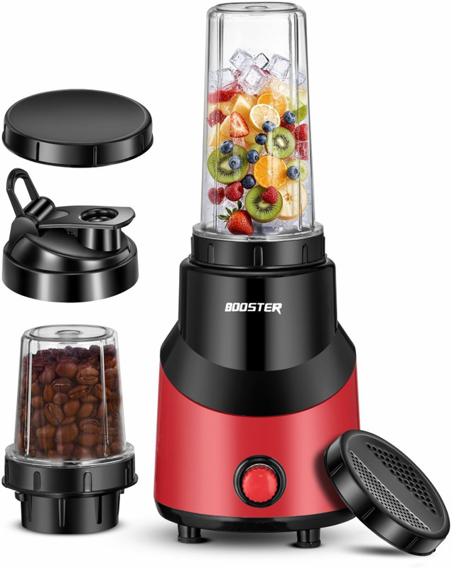 BOOSTER Powerful 550 W Juicer Mixer Grinder 550 W Juicer Mixer Grinder(Shopsy_Rozi_Nutri_2Jar_Red | 2 Jars | Red)