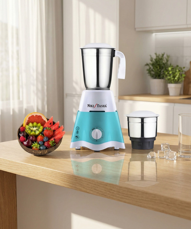 NIKI TASHA turbo series 750 W Mixer Grinder(GREEN 750 | 2 Jars | Green)