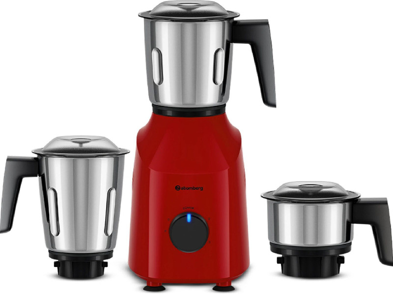 Atomberg Xiana | Coarse Mode for Silbatta-like Textures | 750 W Mixer Grinder(Powerful Intelligent Motor | Easy Fault LED Indication | 3 Jars | Peach Blossom)