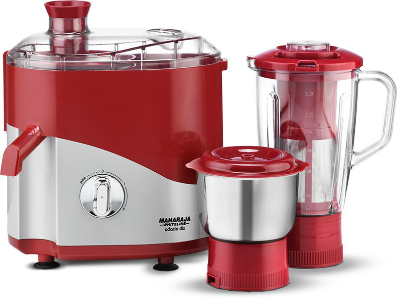MAHARAJA WHITELINE by MAHARAJA WHITELINE Odacio Dlx 550 W Juicer Mixer Grinder(JX1-158 | 2 Jars | Red & Sliver)