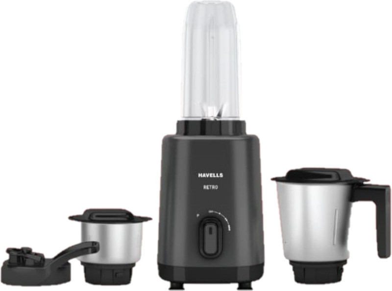 HAVELLS NUTRI 500 W Mixer Grinder(Retro Nutri -XL | 3 Jars | Black)
