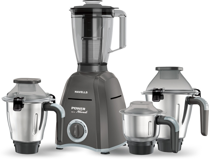 HAVELLS Por Hunk 800 W Mixer Grinder(Por Hunk | 3 Jars | Grey)