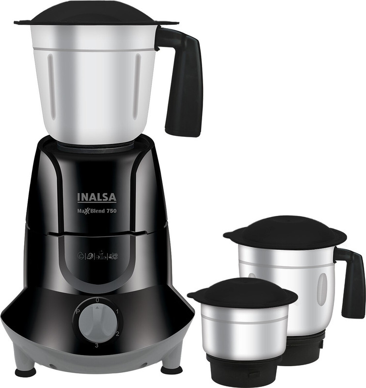 Inalsa MaxxBlend 750 W Mixer Grinder(MaxxBlend | 3 Jars | Black)